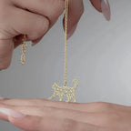 Conjunto Amor Felino Origami Dourado ou Prata