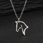 Conjunto Corrente e Pingente Cavalo Elegance Prata