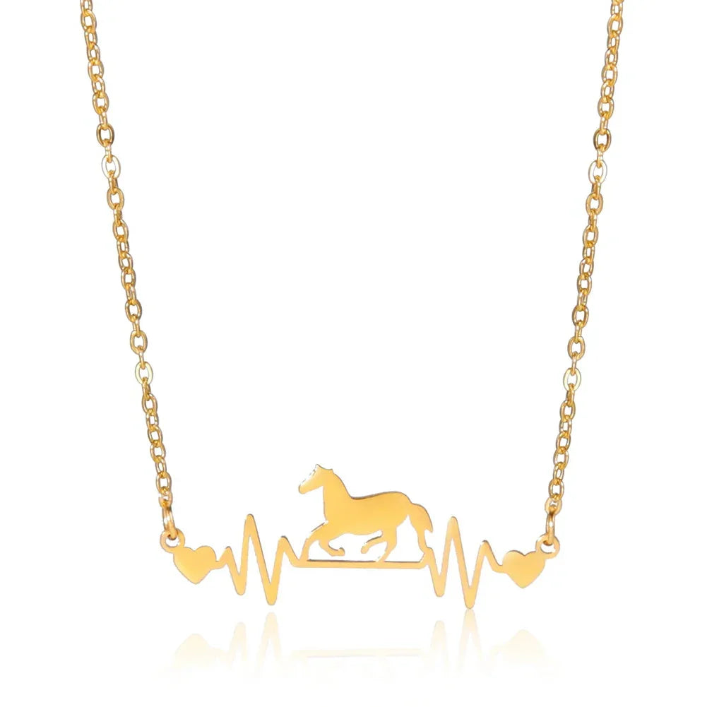 Conjunto Corrente e Pingente Batimentos Dourado