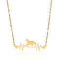 Conjunto Corrente e Pingente Batimentos Dourado