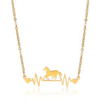Conjunto Corrente e Pingente Batimentos Dourado