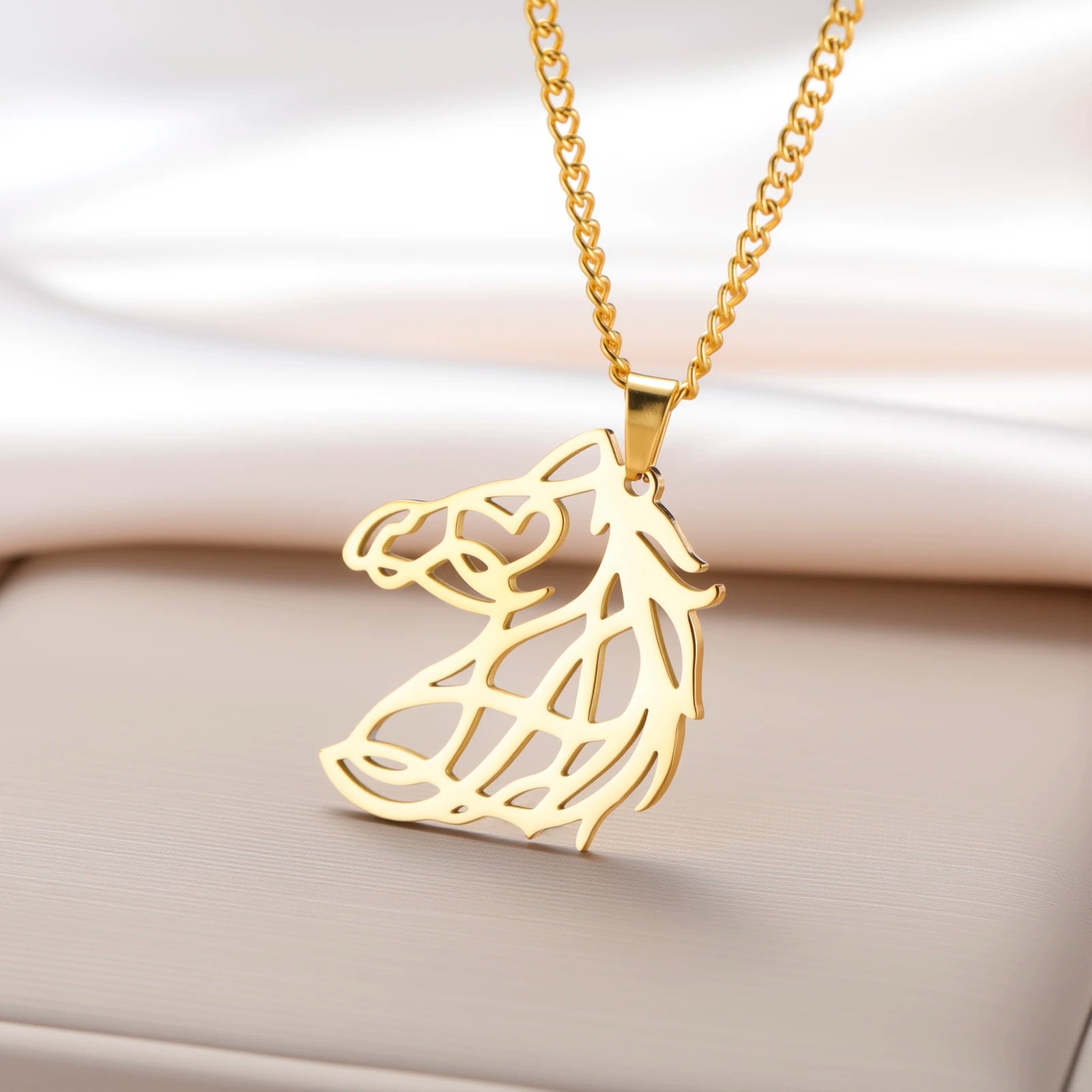 Conjunto Cavalo Geométrico Moderno Dourado