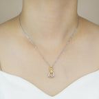 Conjunto Corrente e Pingente Estribo duas Cores
