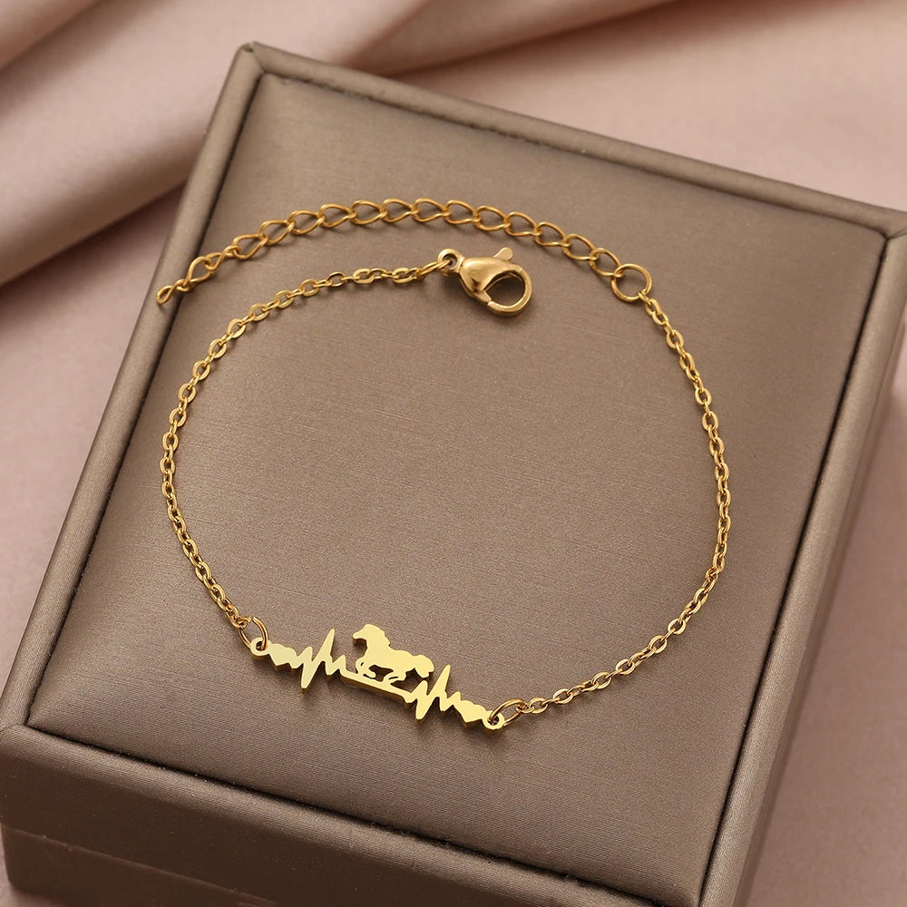 Pulseira Batimentos a Galope Dourado