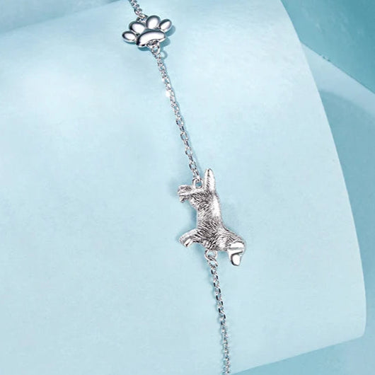 Pulseira Meu Cão Pastor Prata 925