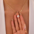 Conjunto Trevo de 4 folhas Cravejado Banhado a Ouro 14k