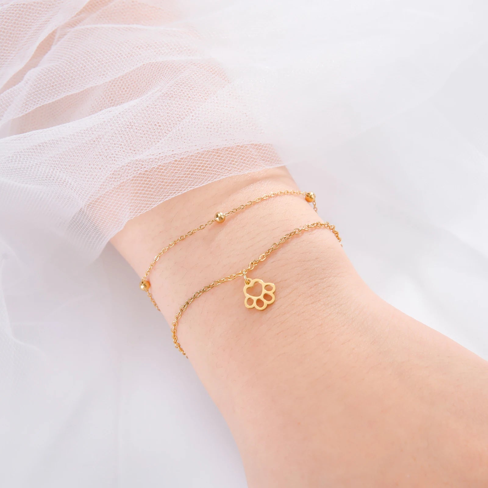 Pulseira Dupla Amor Pet Dourada