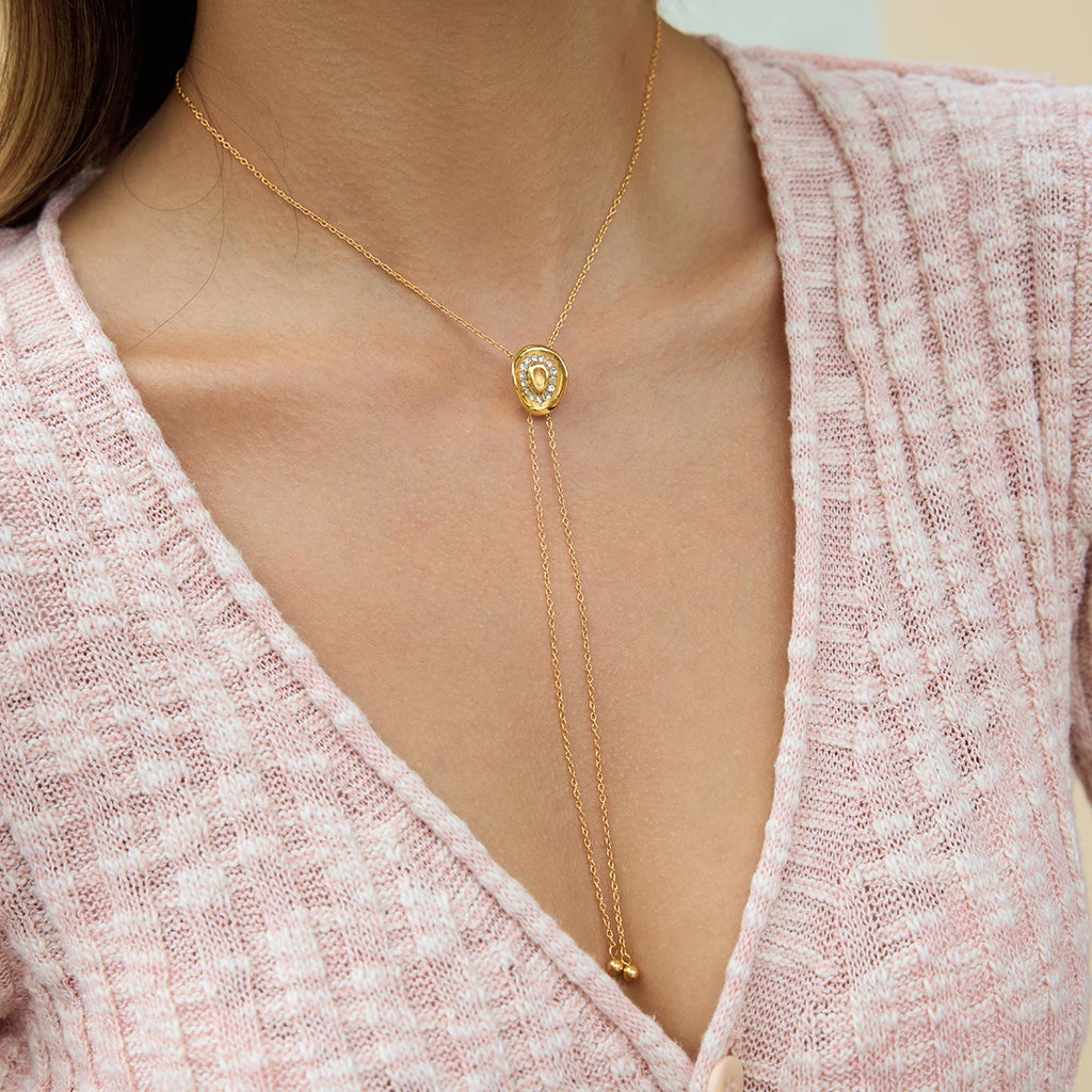 Colar com Pingente Deslizante Cowgirl Dourado