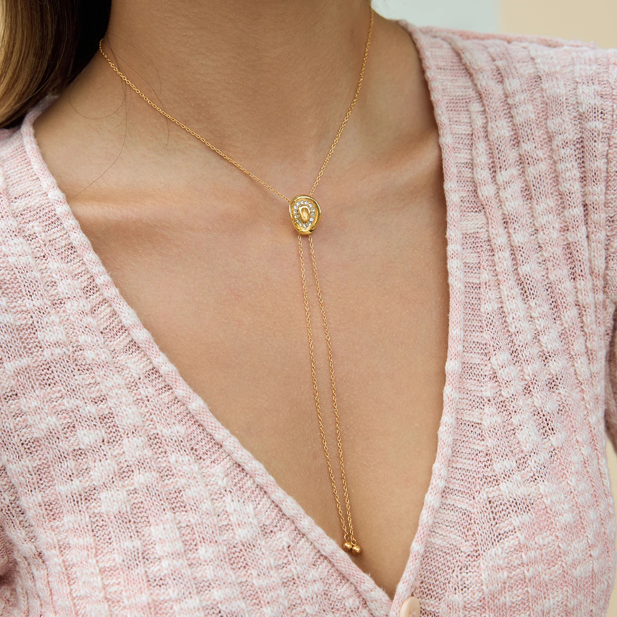 Colar com Pingente Deslizante Cowgirl Dourado