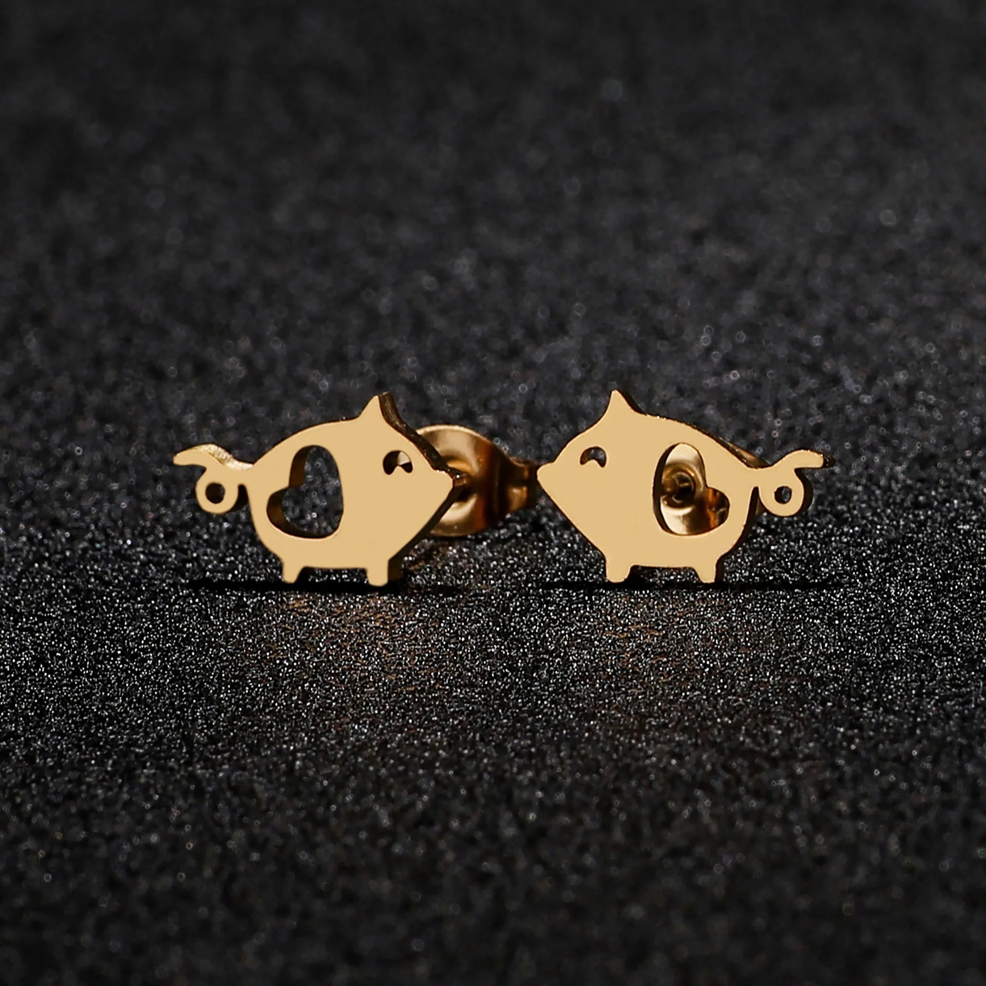 Brincos Os 2 Porquinhos Dourado