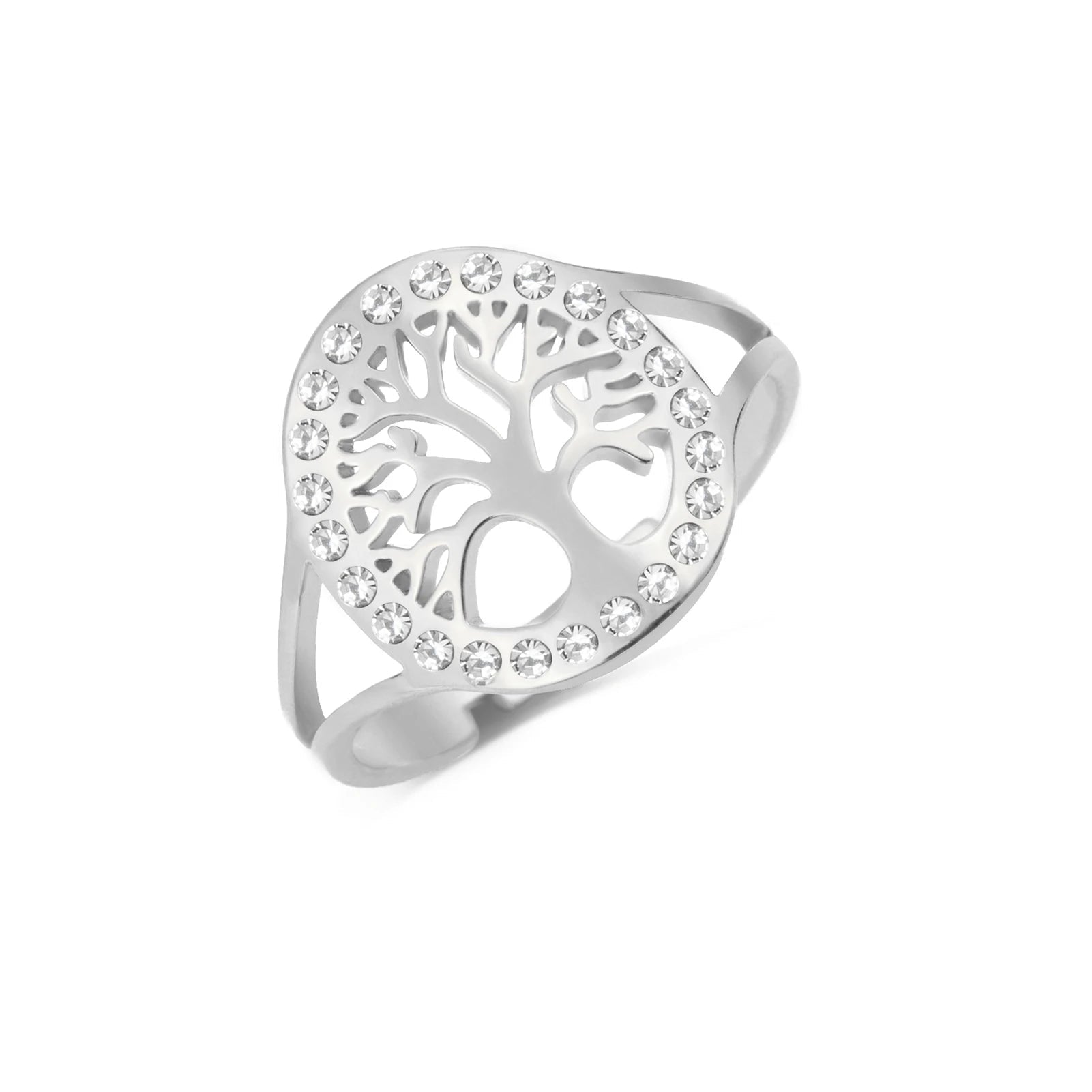 Anel Árvore da Vida com Brilhantes Dourado ou Prata