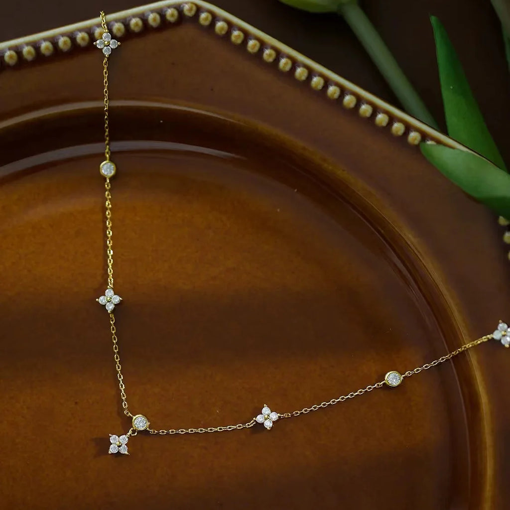 Conjunto trevo de 4 Folhas Prata ou Dourado