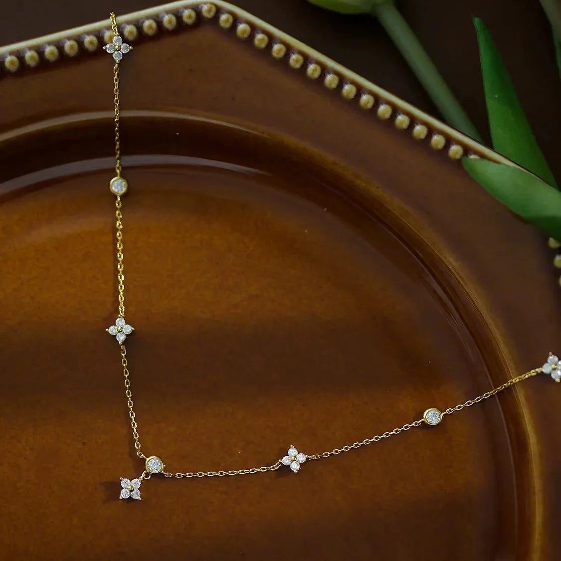 Conjunto trevo de 4 Folhas Prata ou Dourado
