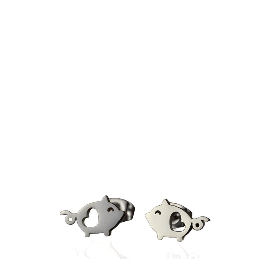 Brincos Os 2 porquinhos Prata