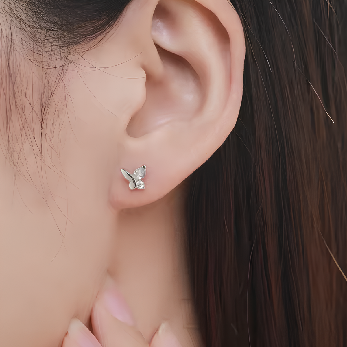 Brincos Borboletas Estilosas Prata 925