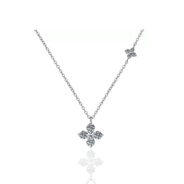 Conjunto Trevo de 4 folhas Cravejado Prata 925