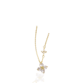 Conjunto Trevo de 4 folhas Cravejado Banhado a Ouro 14k