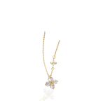 Conjunto Trevo de 4 folhas Cravejado Banhado a Ouro 14k