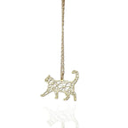 Conjunto Amor Felino Origami Dourado ou Prata