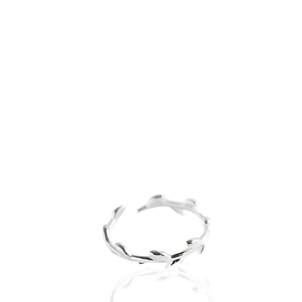 Anel Ramo de Oliveira Prata 925