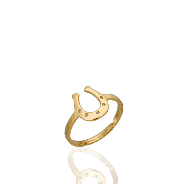 Anel Ferradura Ajustável Dourado