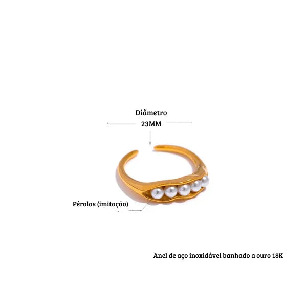 Anel Soja Carregada Dourado Ajustável