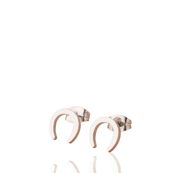 Brinco Ferradura Liso Prata