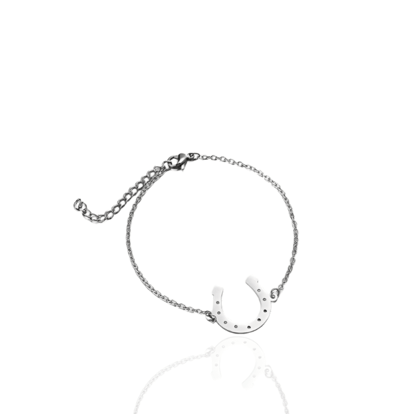 Pulseira Ferradura de Aço Prata