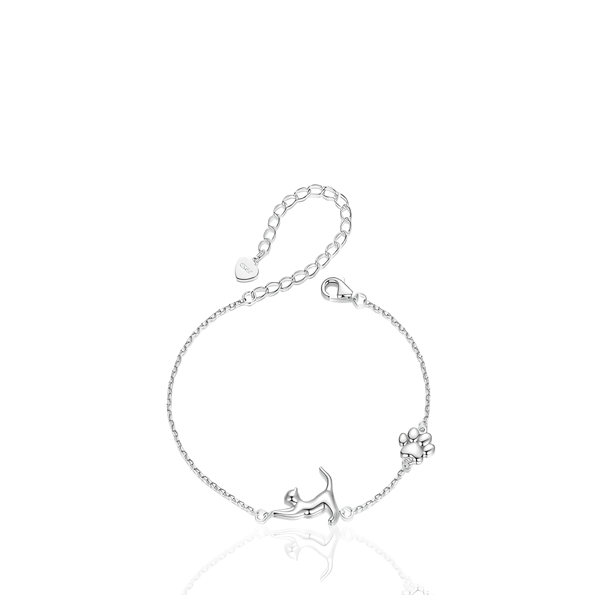 Pulseira Gatinho Brincalhão Prata 925