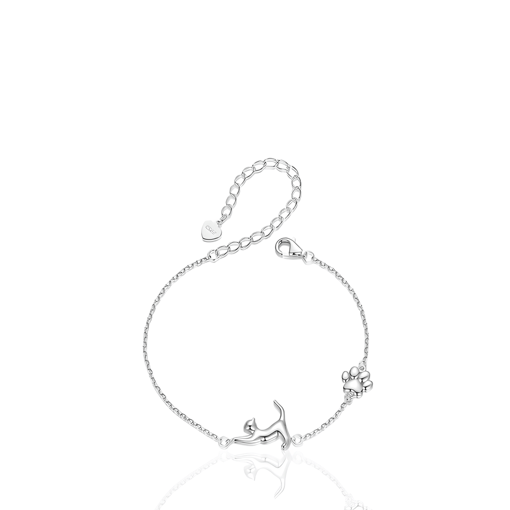 Pulseira Gatinho Brincalhão Prata 925