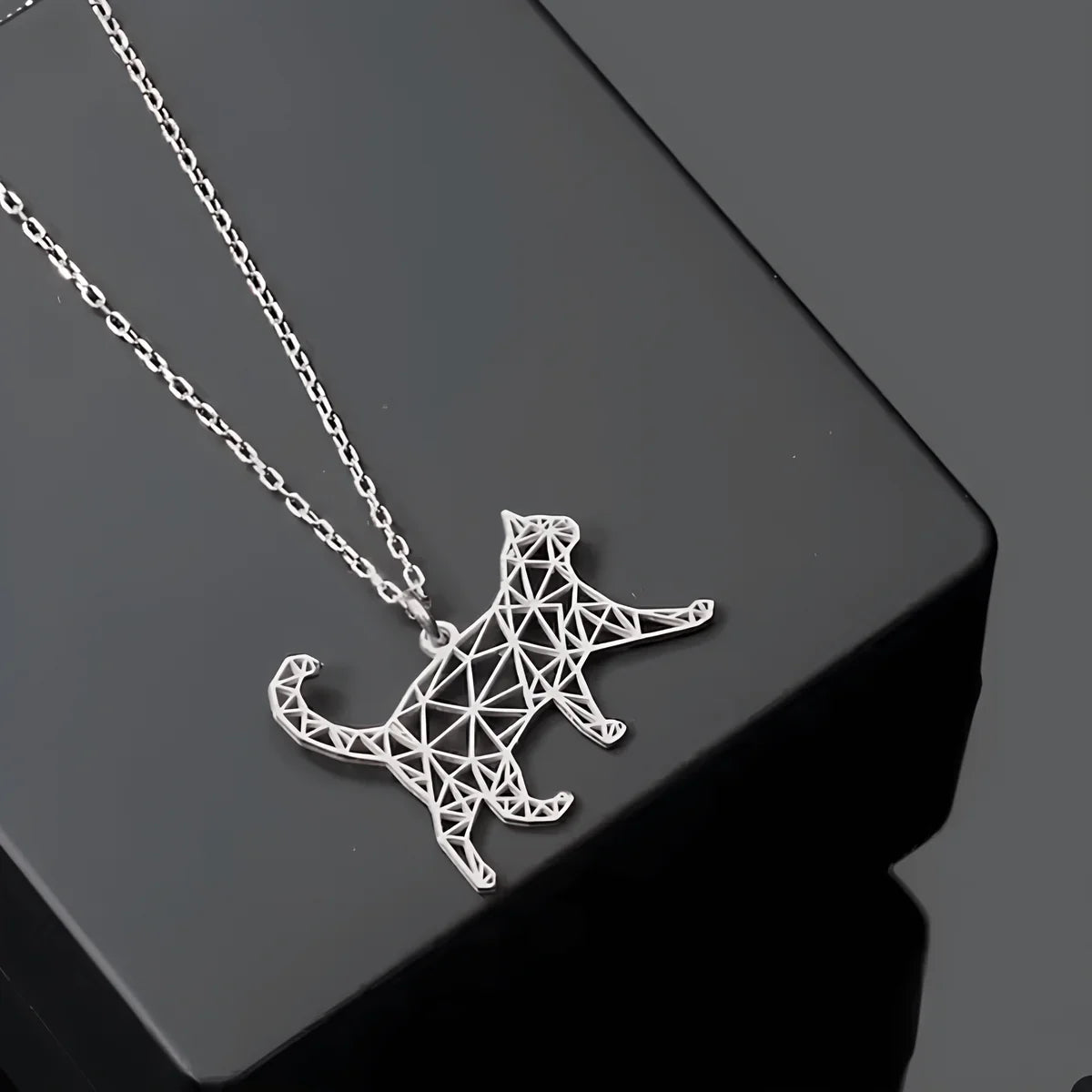 Conjunto Amor Felino Origami Dourado ou Prata