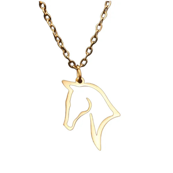 Conjunto Corrente e Pingente Cavalo Elegance Dourado