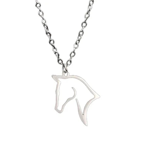 Conjunto Corrente e Pingente Cavalo Elegance Prata
