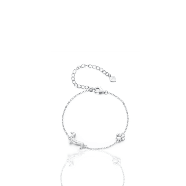 Pulseira Impressões de um Salsichinha Prata 925