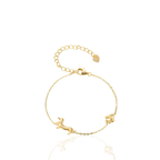 Pulseira Impressões de um Salsichinha Prata 925 Banhado Ouro