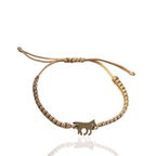Pulseira Ajustável Galope Cores Pingente Dourado